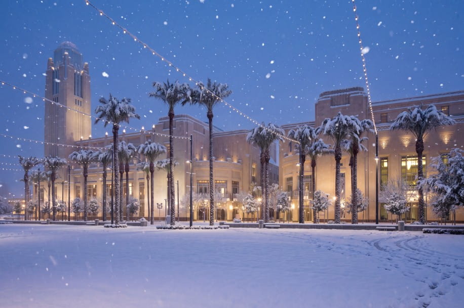 The Smith Center with snow