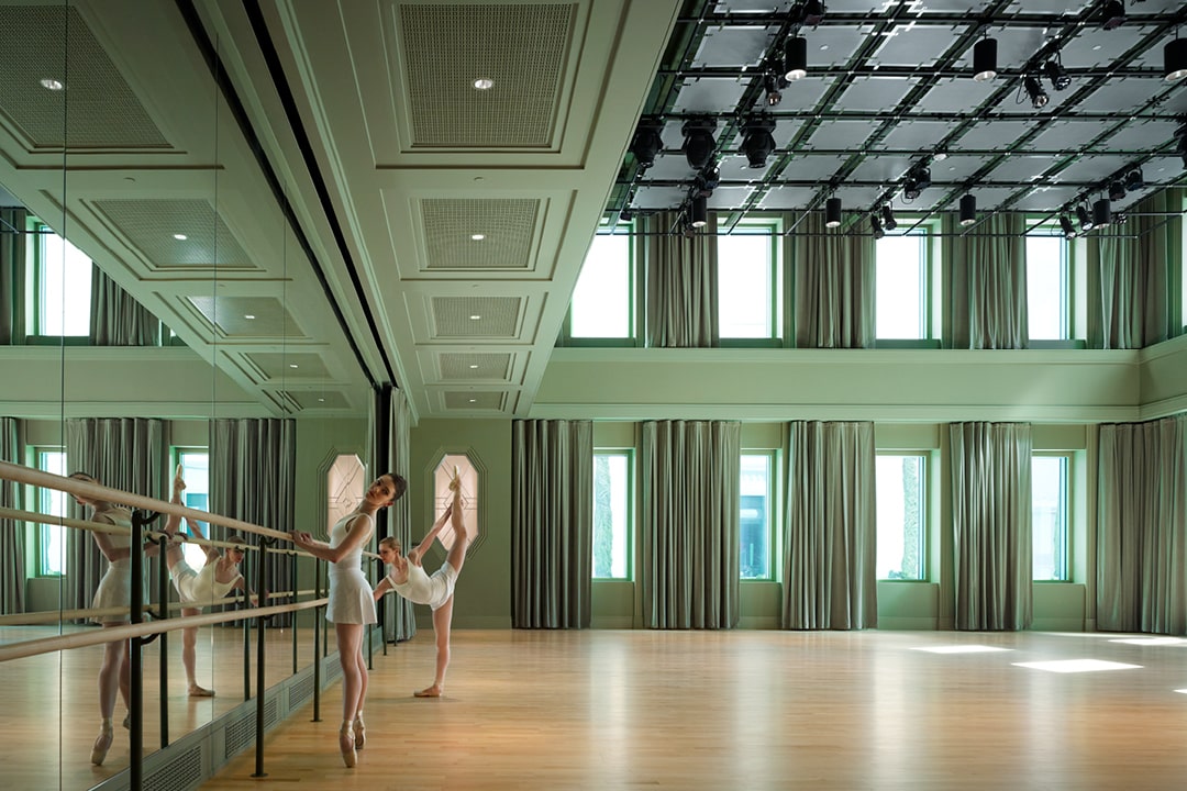 A photo of Troesh Studio Theater with dancers