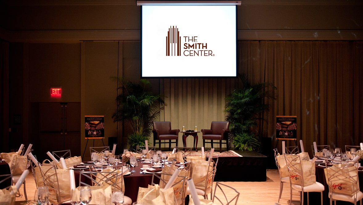 A photo of a catered event in Troesh Studio Theater