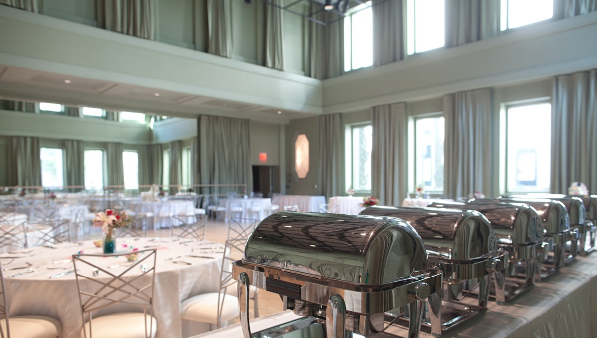 A photo of a catered event in Troesh Studio Theater