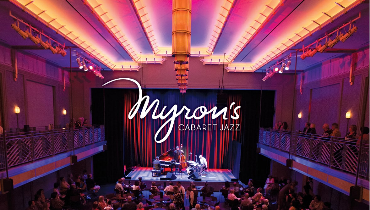 A photo of the interior of Myron's Cabaret Jazz.