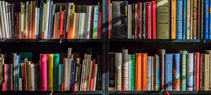 Books on shelves