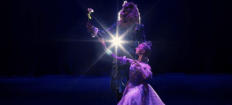 Dancers performing in the ballet "Beauty and the Beast"